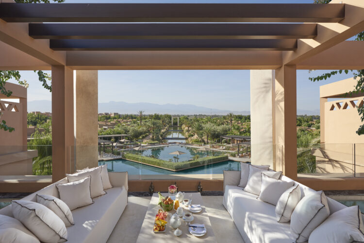 Vue depuis la terrasse de la Suite Royale du Mandarin Oriental, Marrakech